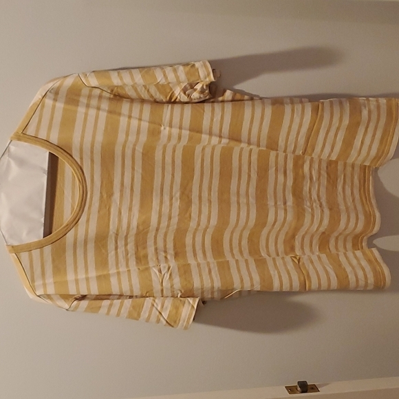 NWT Madewell mustard/white short sleeve tshirt size XL - Picture 1 of 7